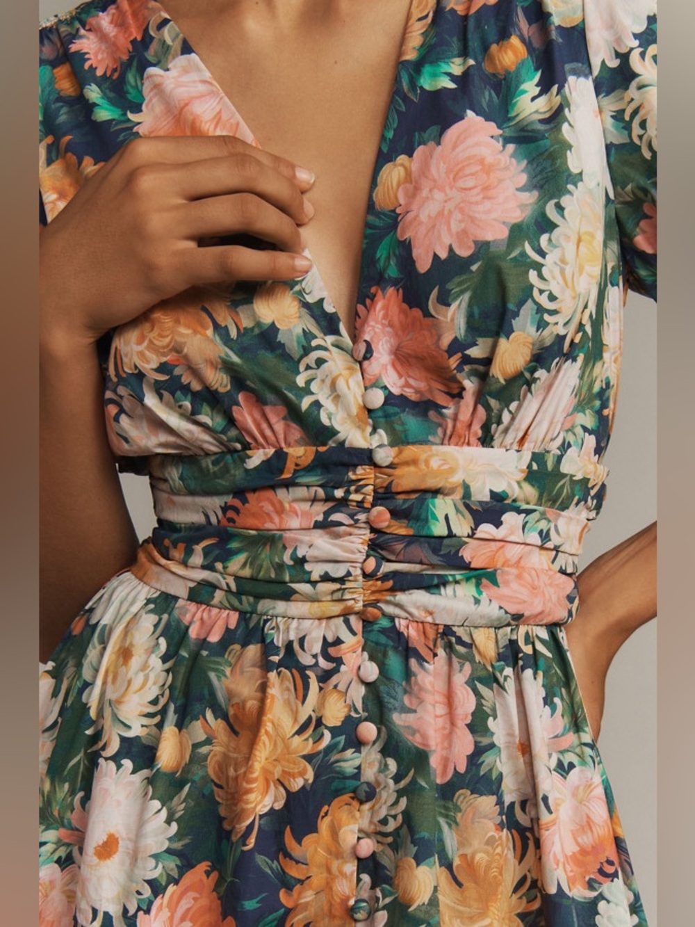 Anthropologie The Katerina Floral Button-Front Dress - Picture 3 of 11